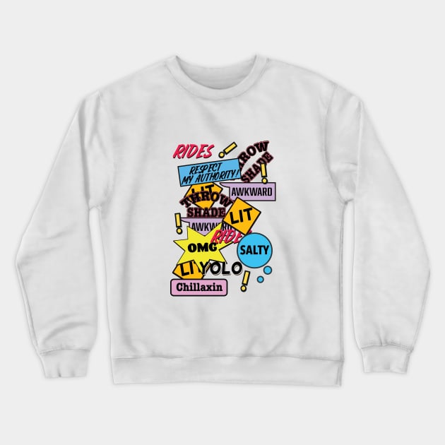 Slang Stickers Crewneck Sweatshirt by nickemporium1